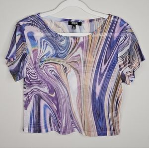 Poster Girl - Dolls Kill Abstract Mesh Crop Top